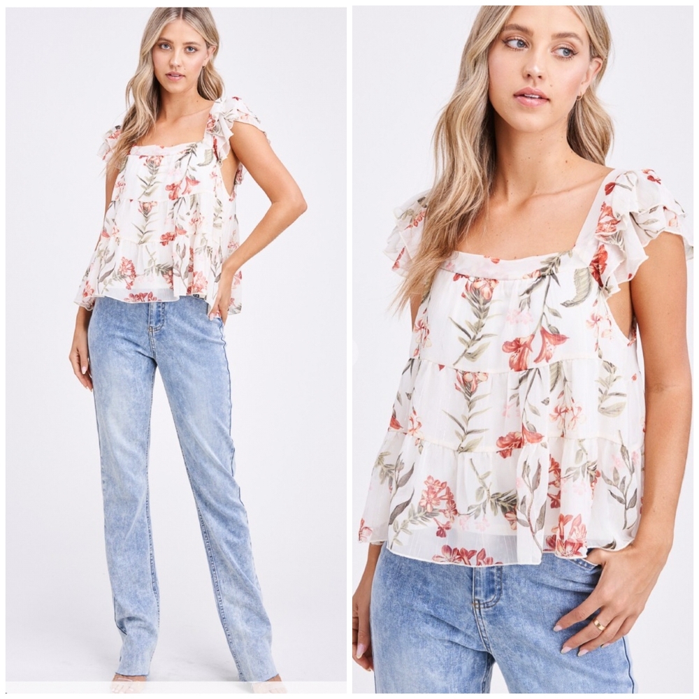 Jacquie The Label  Floral Relaxed Fit Top - Picture 8 of 8